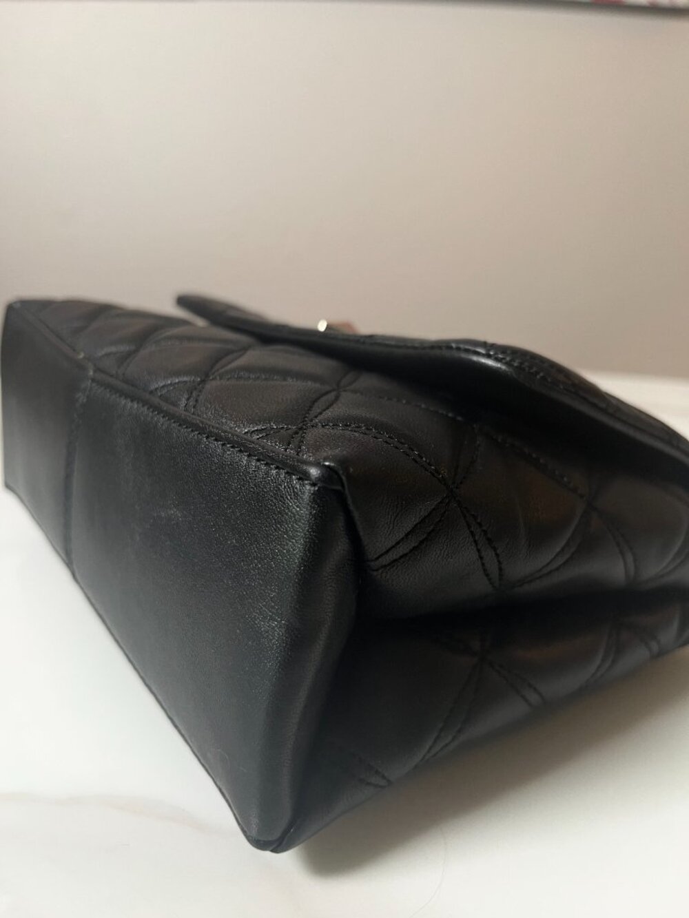 Kate Spade Natalia Medium Black Quilted Leather Flap Shoulder Bag COA - Picture 10 of 16